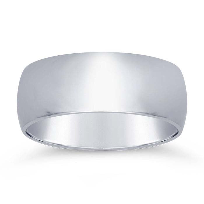 Nordt 14K White Gold Lightweight Half-Round Wedding Band