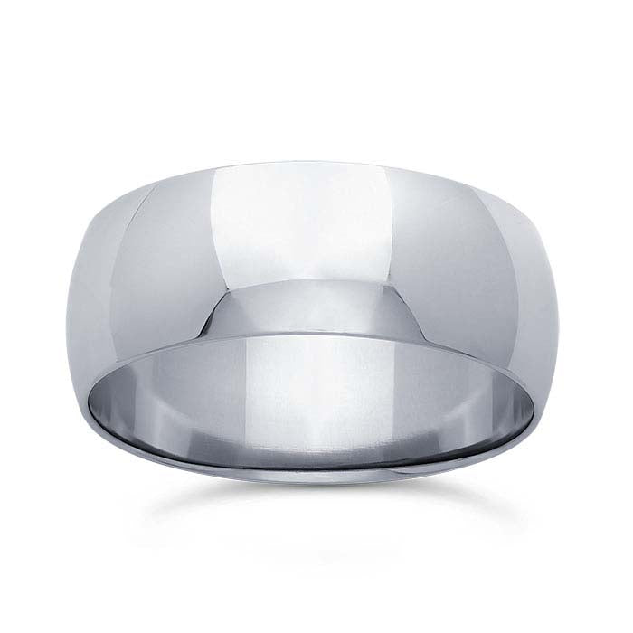 Nordt Platinum 8mm Lengvas Pusiau Apvalus Vestuvinis Žiedas
