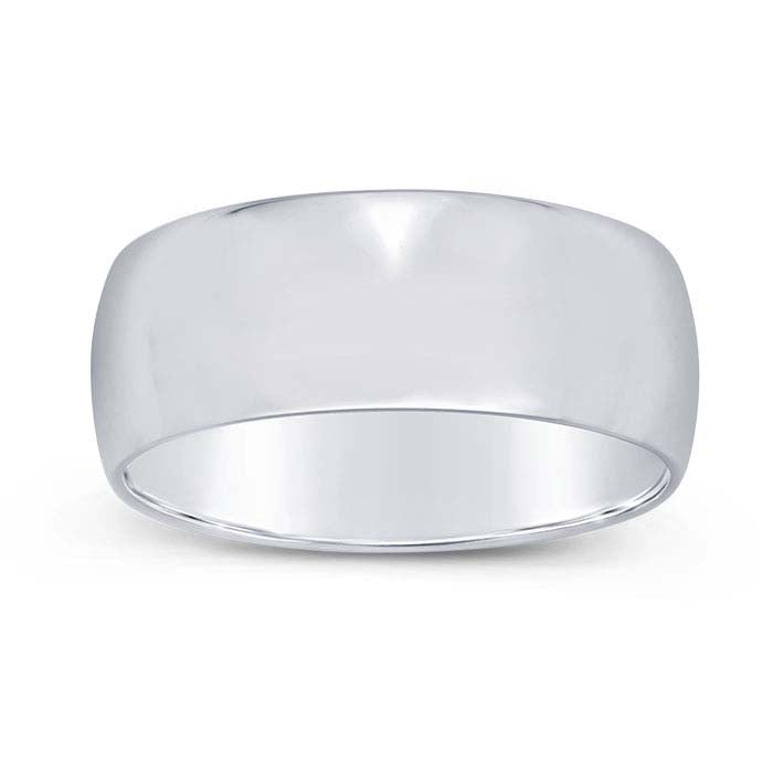 Nordt Platinum 8mm Lättvikts Halvrund Vigselring