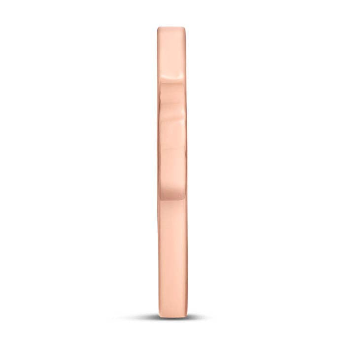 Nordt 14K Oro Rosa 2mm Fede Nuziale Leggera con Comfort Fit Piatto