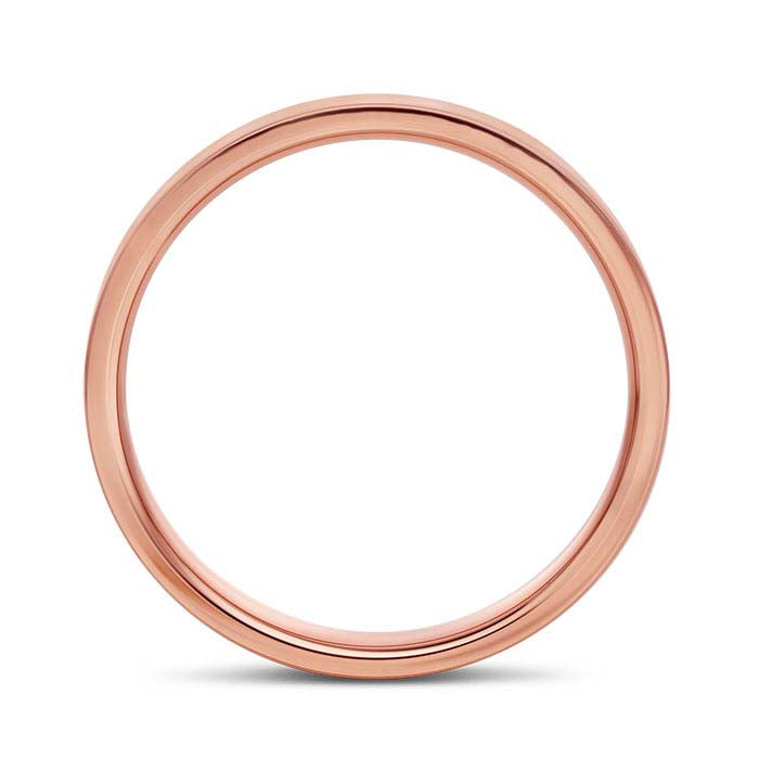 Nordt 14K Rose Gold 3mm Flat Comfort Fit Lightweight Wedding Band