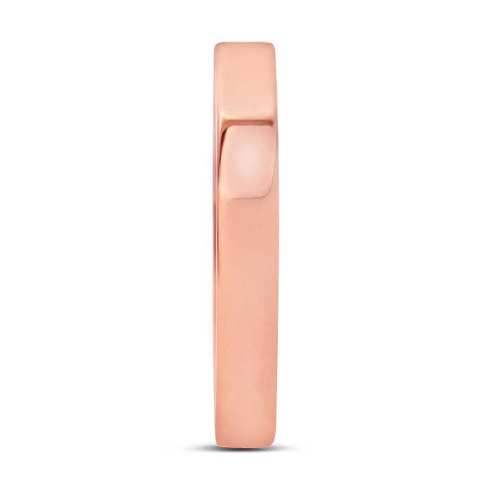 Nordt 14K Rose Gold 3mm Flat Comfort Fit Lightweight Wedding Band