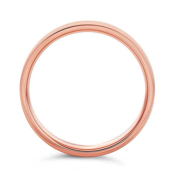 Nordt 14K Oro Rosa 4mm Fede Nuziale Leggera con Comfort Fit Piatto