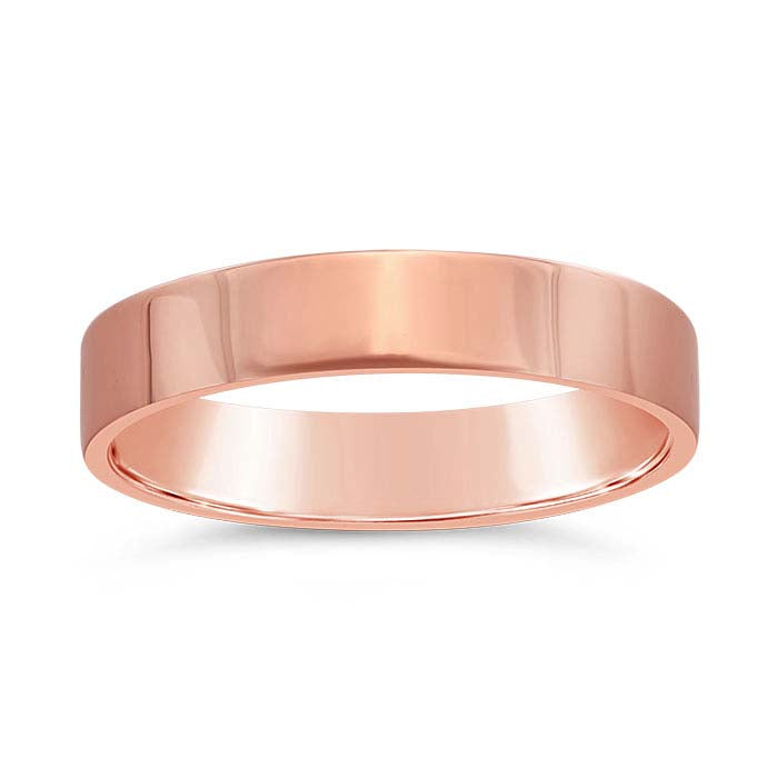 Nordt 14K Oro Rosa 4mm Fede Nuziale Leggera con Comfort Fit Piatto