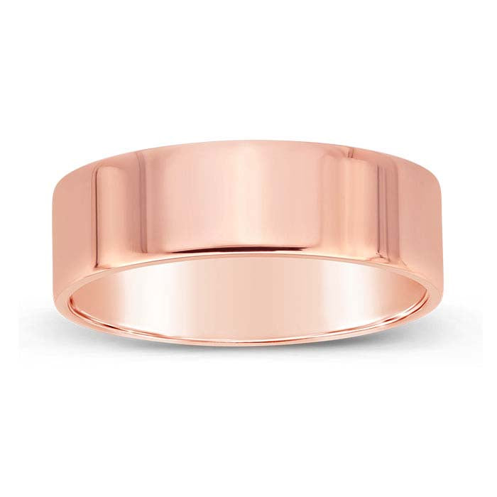 Nordt Fede Nuziale Leggera Comfort Fit Piatta 6mm in Oro Rosa 14K