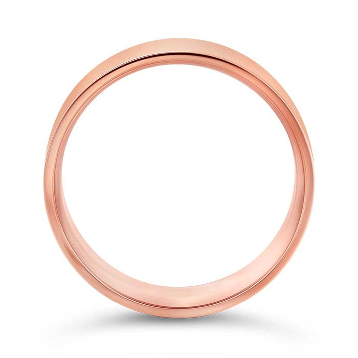 Nordt 14K ροζ χρυσό 8mm επίπεδη άνετη εφαρμογή ελαφρύς δακτύλιος γάμου
