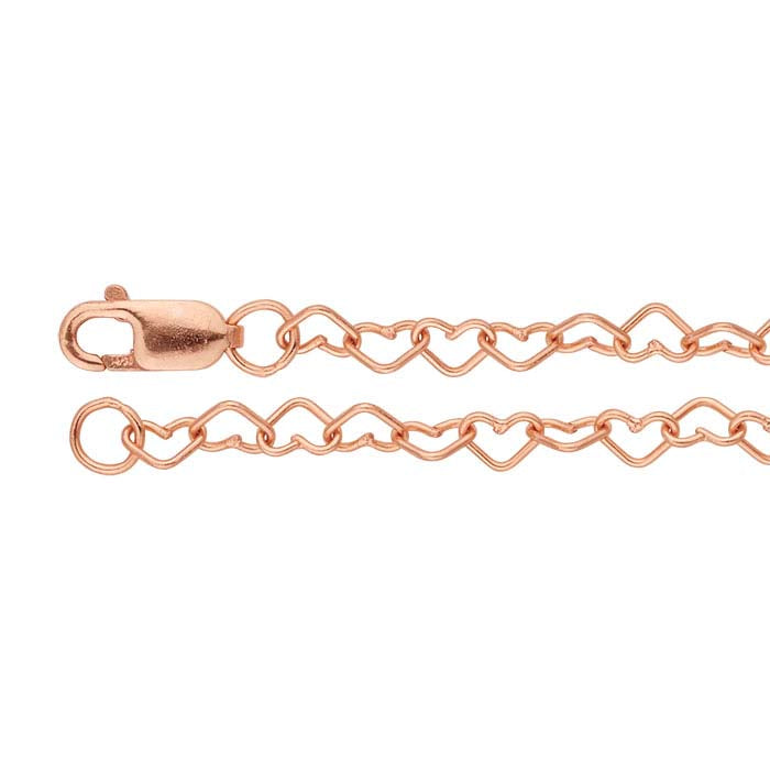 14/20 Rose Gold-Filled 3.2mm Heart Link Cable Chain