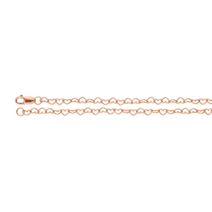 14/20 Rose Gold-Filled 3.2mm Heart Link Cable Chain