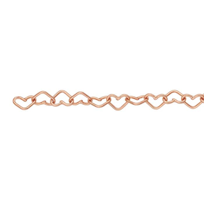 14/20 Rose Gold-Filled 3.2mm Heart Link Cable Chain