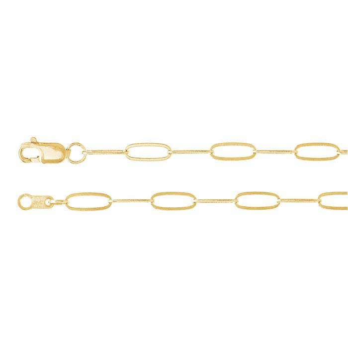 14K Yellow Gold 2.1mm Oval Cable Chain