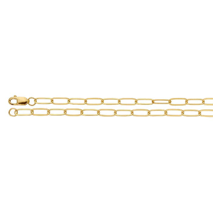Flache ovale Ankerkette aus 14 Karat Gelbgold, 3 mm