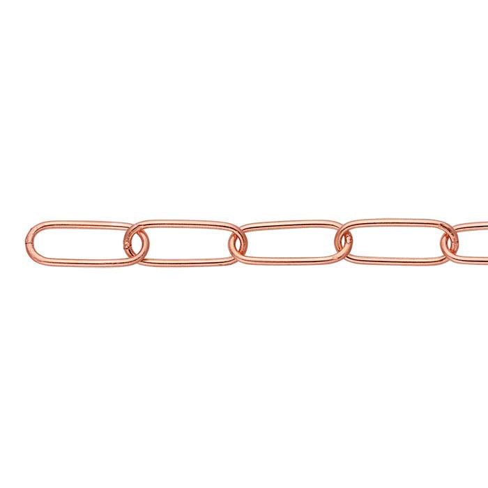 Ovale Ankerkette aus 14 Karat Roségold, 4,4 mm, pro Zoll