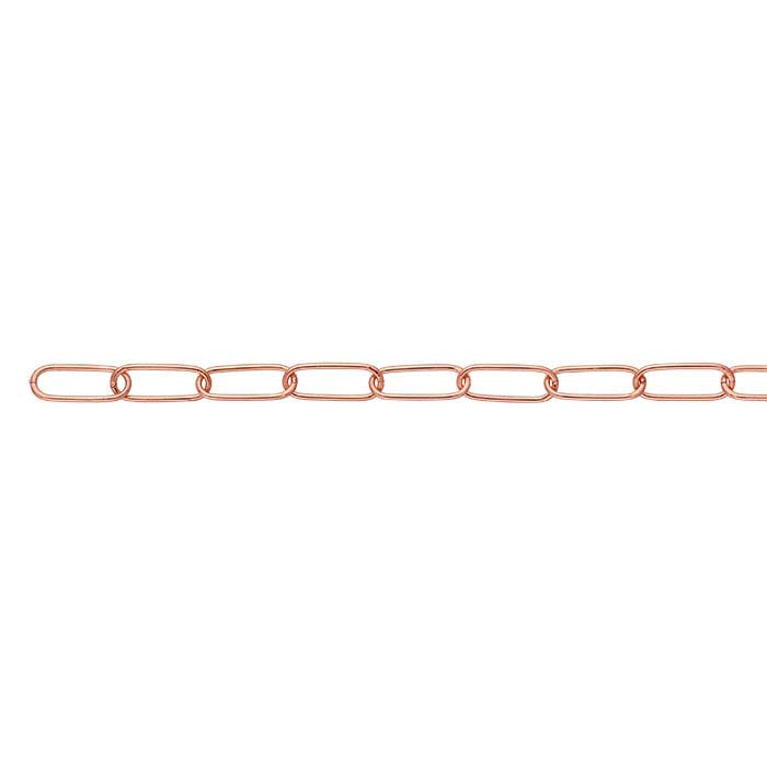 Ovale Ankerkette aus 14 Karat Roségold, 4,4 mm, pro Zoll