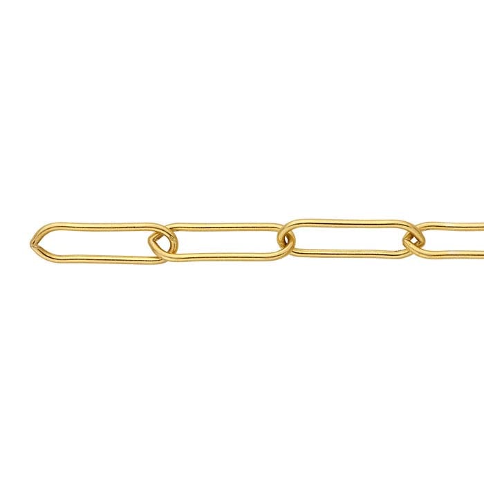 14K Yellow Gold 5mm Oval Cable Chain, By the Inch