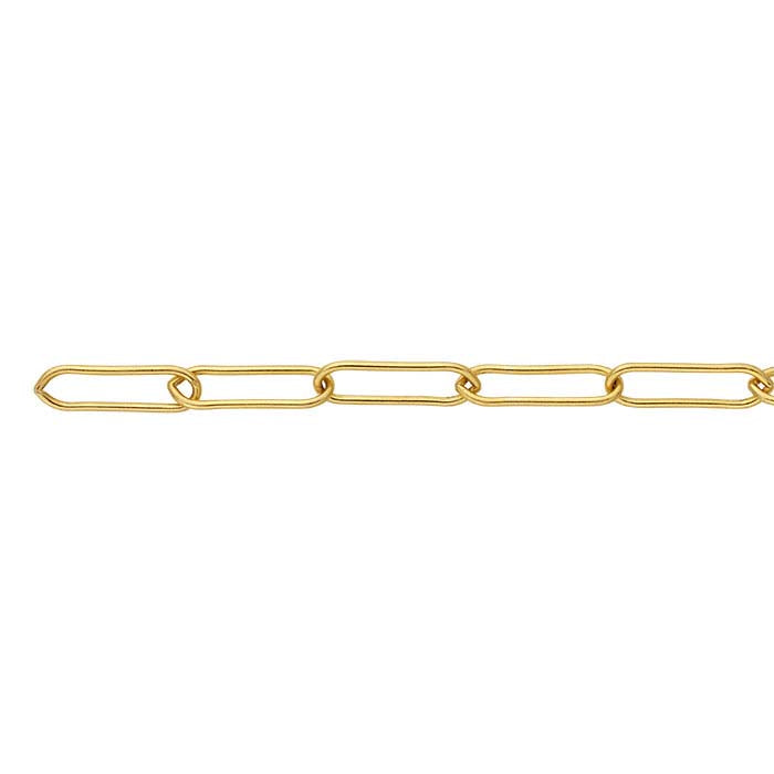 14K Yellow Gold 5mm Oval Cable Chain, By the Inch