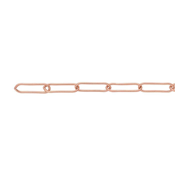 Ovale Ankerkette aus 14 Karat Roségold, 5 mm, pro Zoll