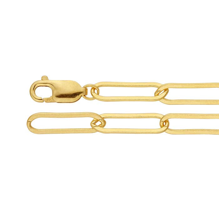 14K Geelgouden 5,3mm Platte Ovale Kabelketting