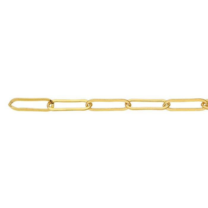 14K Keltakulta 5,3 mm Tasainen Soikea Kaapeliketju, Tuumamittaan