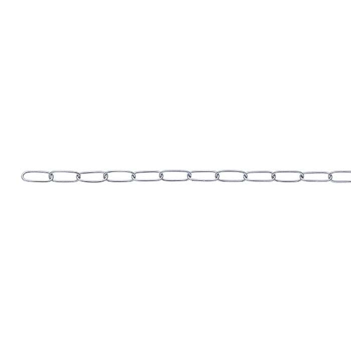 14K White Gold 3mm Oval Cable Chain, By the Inch