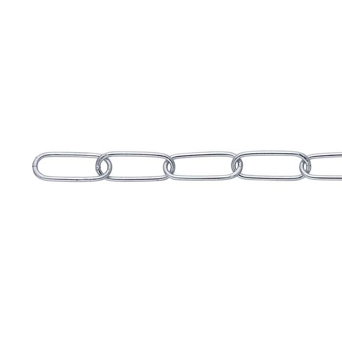 14K White Gold 4.4mm Oval Cable Chain, By the Inch