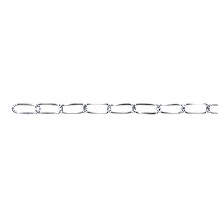 14K White Gold 4.4mm Oval Cable Chain, By the Inch