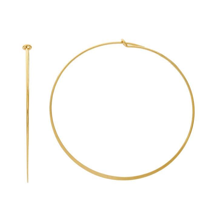 14/20 Yellow Gold-Filled Flattened Hoop Earring
