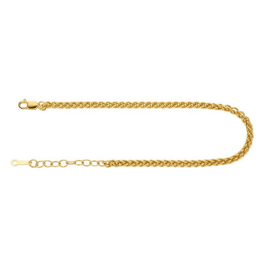 14/20 Yellow Gold-Filled 2.8mm Wheat Chain Bracelet