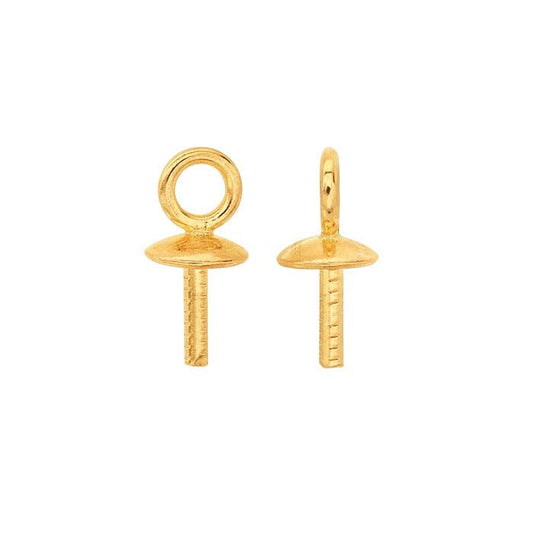 14K Yellow Gold Screw Eye Pearl Component Mounting
