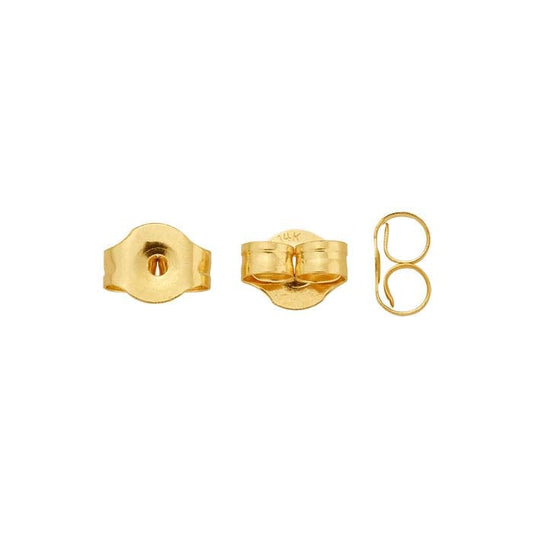14K Yellow Gold 4mm Lightweight Friction Ear Nut