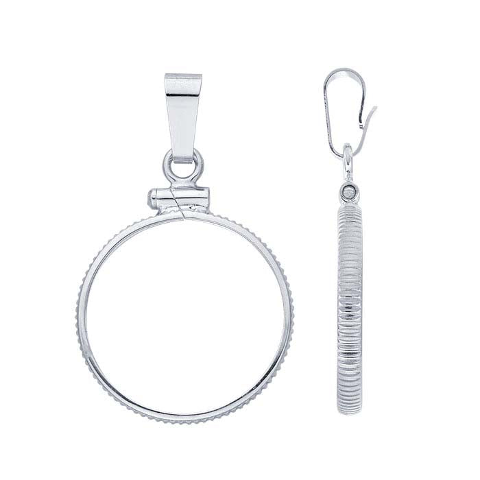 Sterling Silver Coin-Edged Penny Coin Pendant Mounting
