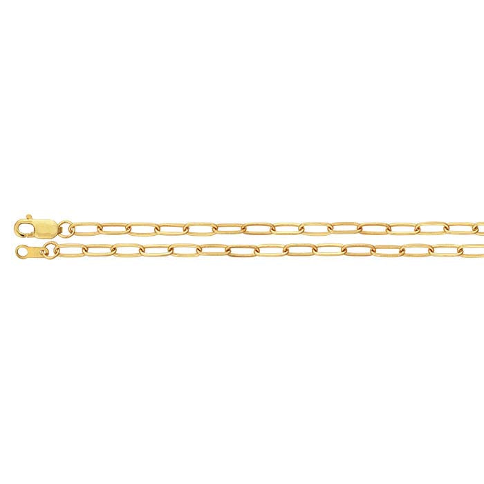 Cadena tipo cable ovalada plana de 2,6 mm en oro amarillo de 14 quilates