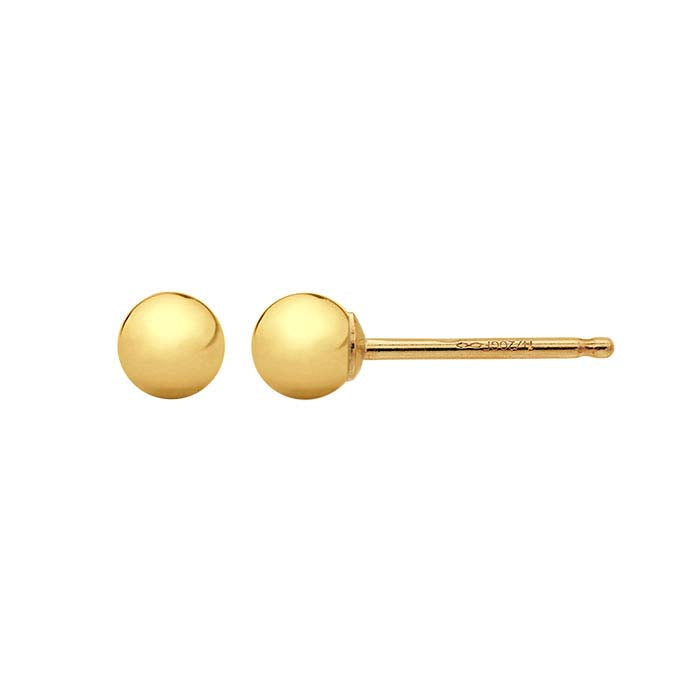 14/20 イエローゴールドフィルド 3mm ボールポストピアス