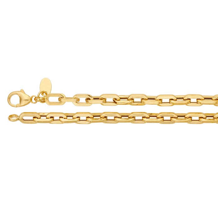 14K Yellow Gold 4.3mm Hollow Oval Cable Chain