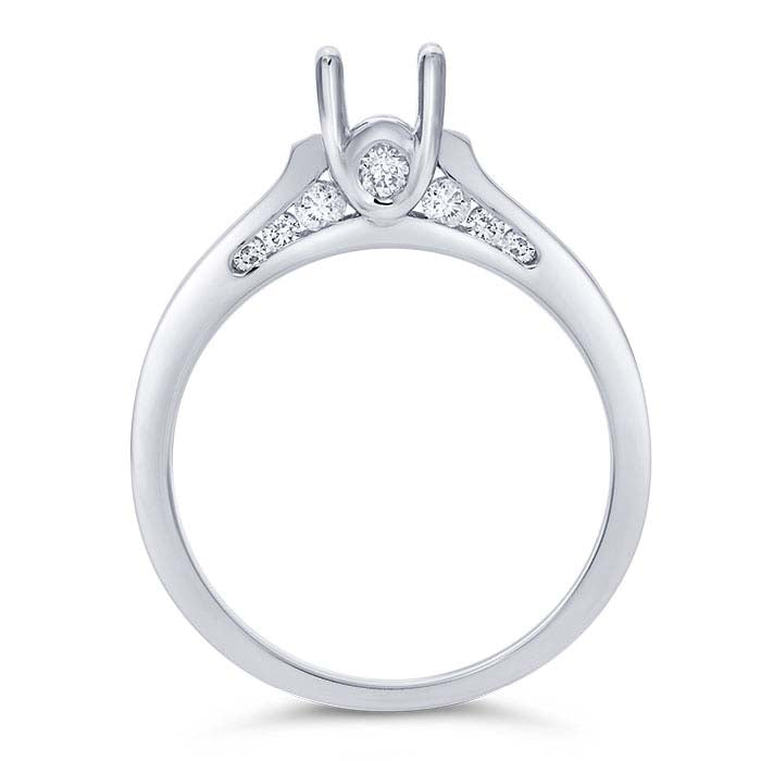 14K White Gold 4.75mm Round Semi-Mount Engagement Ring Mounting