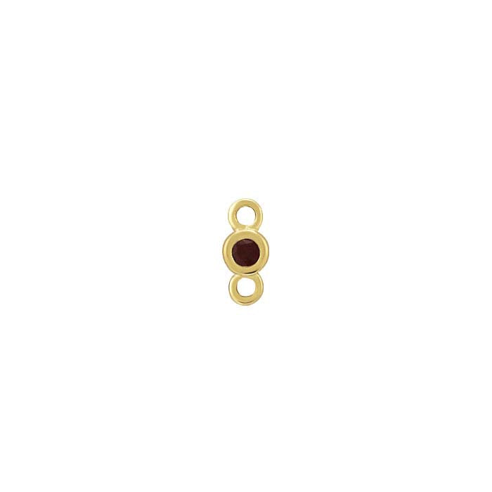14K Yellow Gold 1.5mm Garnet-Set Link Component