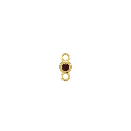 14K Yellow Gold 1.5mm Garnet-Set Link Component
