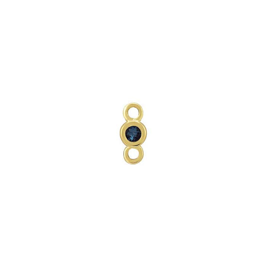 14K Yellow Gold 1.5mm Lab-Grown Alexandrite-Set Link Component