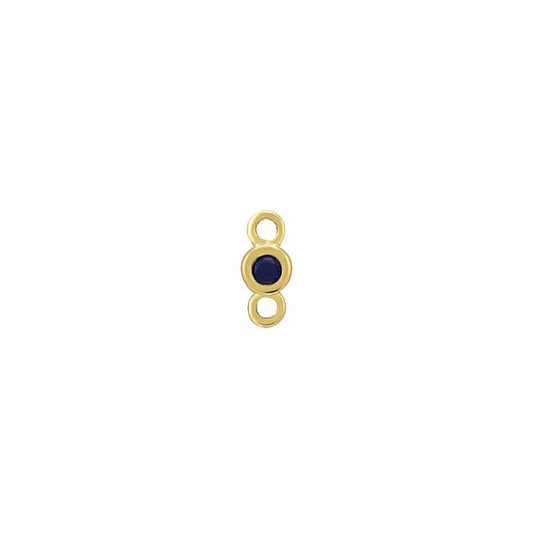 14K Yellow Gold 1.5mm Lab-Grown Sapphire-Set Link Component