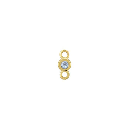 14K Yellow Gold 1.5mm Blue Topaz-Set Link Component