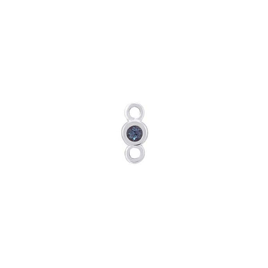14K White Gold 1.5mm Lab-Grown Alexandrite-Set Link Component