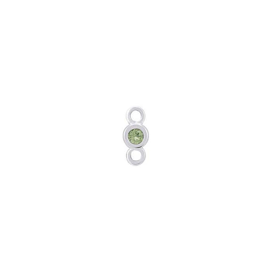 14K White Gold 1.5mm Peridot-Set Link Component