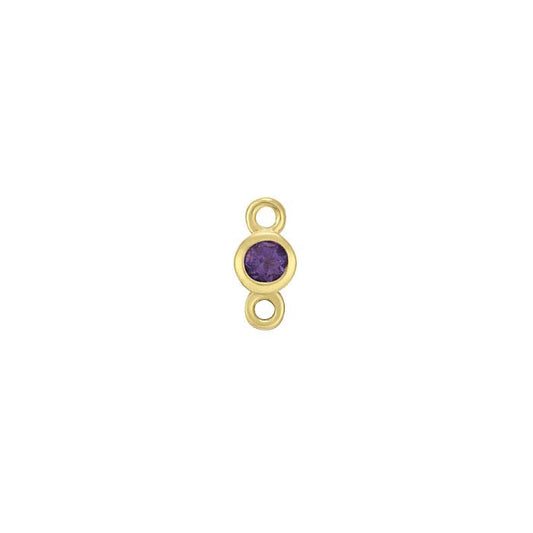 14K Yellow Gold 2mm Amethyst-Set Link Component