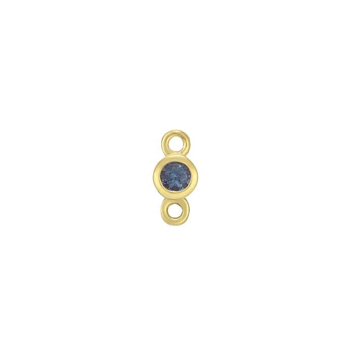 14K Yellow Gold 2mm Lab-Grown Alexandrite-Set Link Component