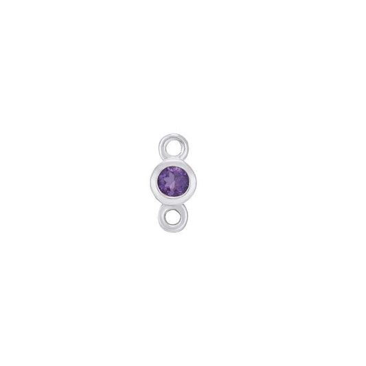 14K White Gold 2mm Amethyst-Set Link Component