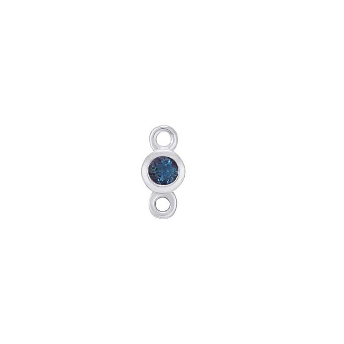 14K White Gold 2mm Lab-Grown Alexandrite-Set Link Component
