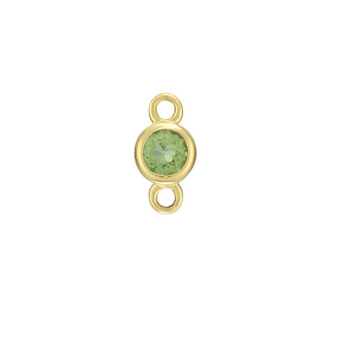 14K Yellow Gold 2.5mm Peridot-Set Link Component