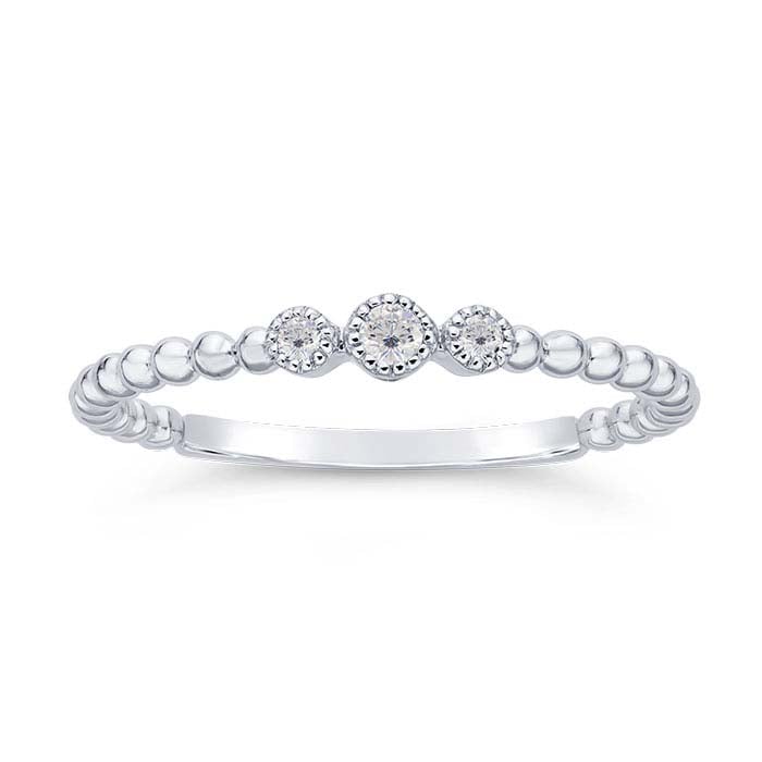 14K White Gold Diamond-Set Ring