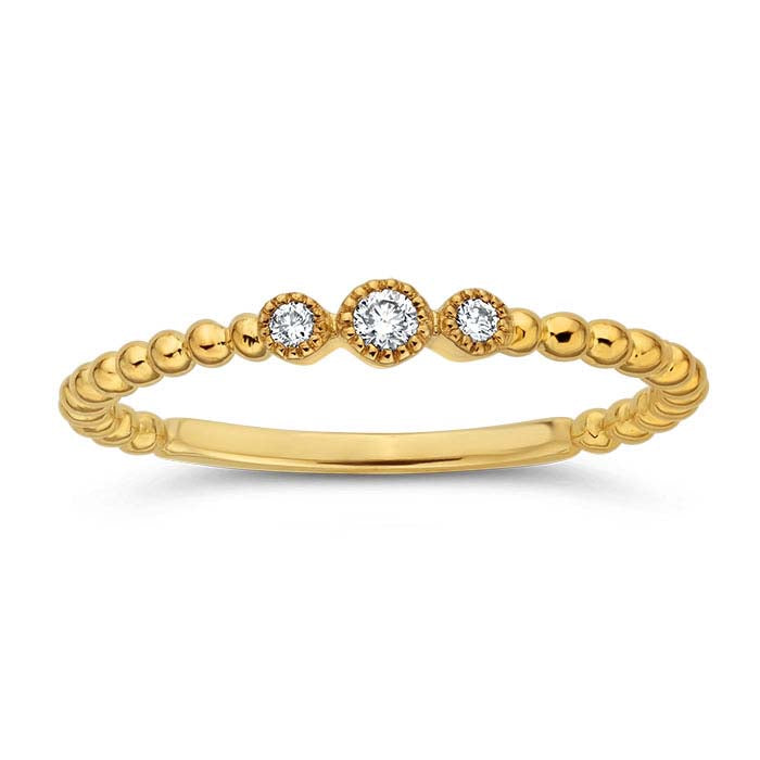 14K Yellow Gold Diamond-Set Ring
