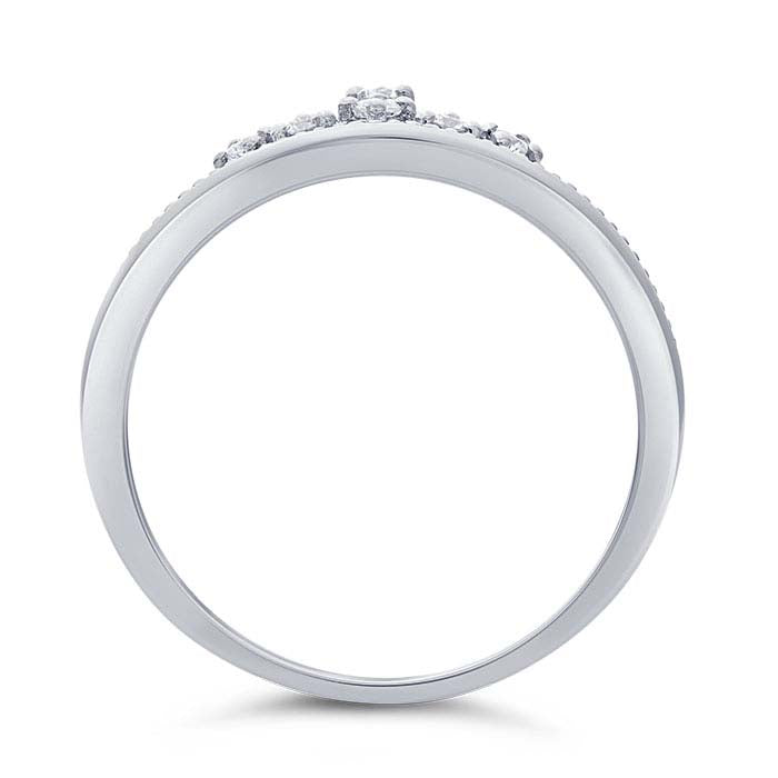 14K White Gold Diamond-Set Tiara Ring