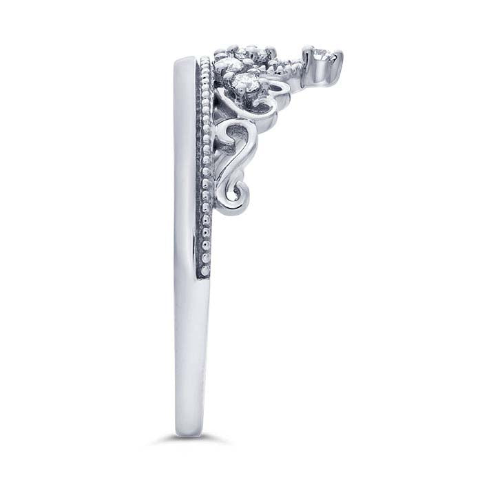 14K White Gold Diamond-Set Tiara Ring